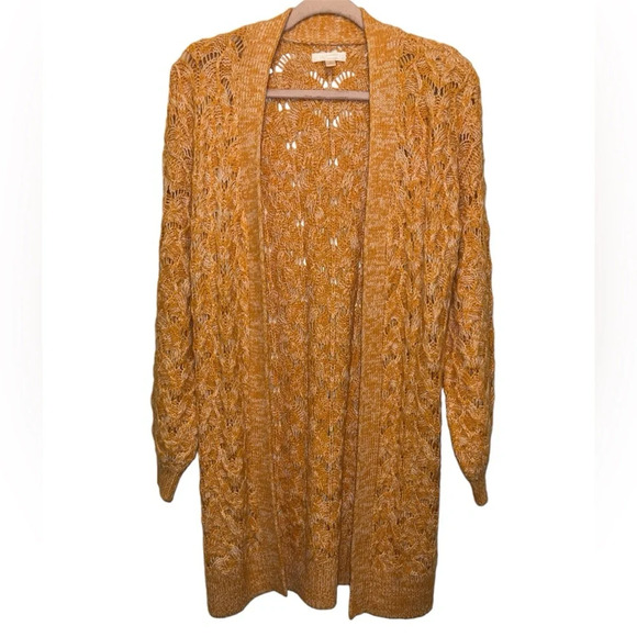 Lauren Conrad Orange Knitted Long Cardigan - Picture 2 of 6